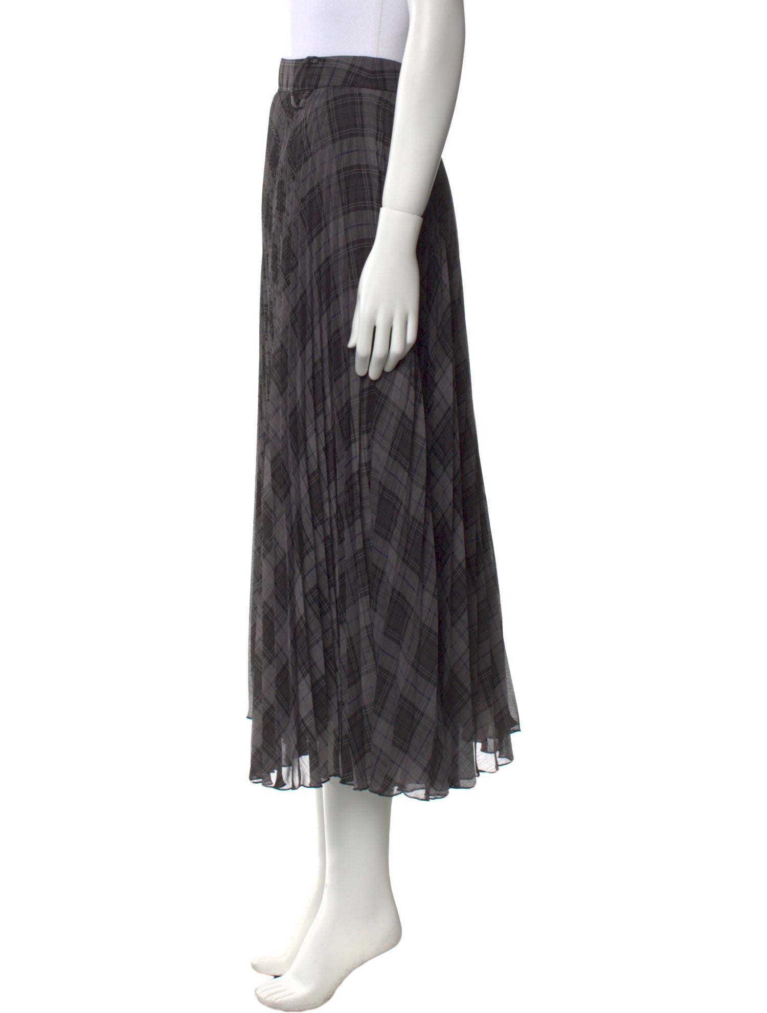 Rokh Plaid Print Midi Length Skirt