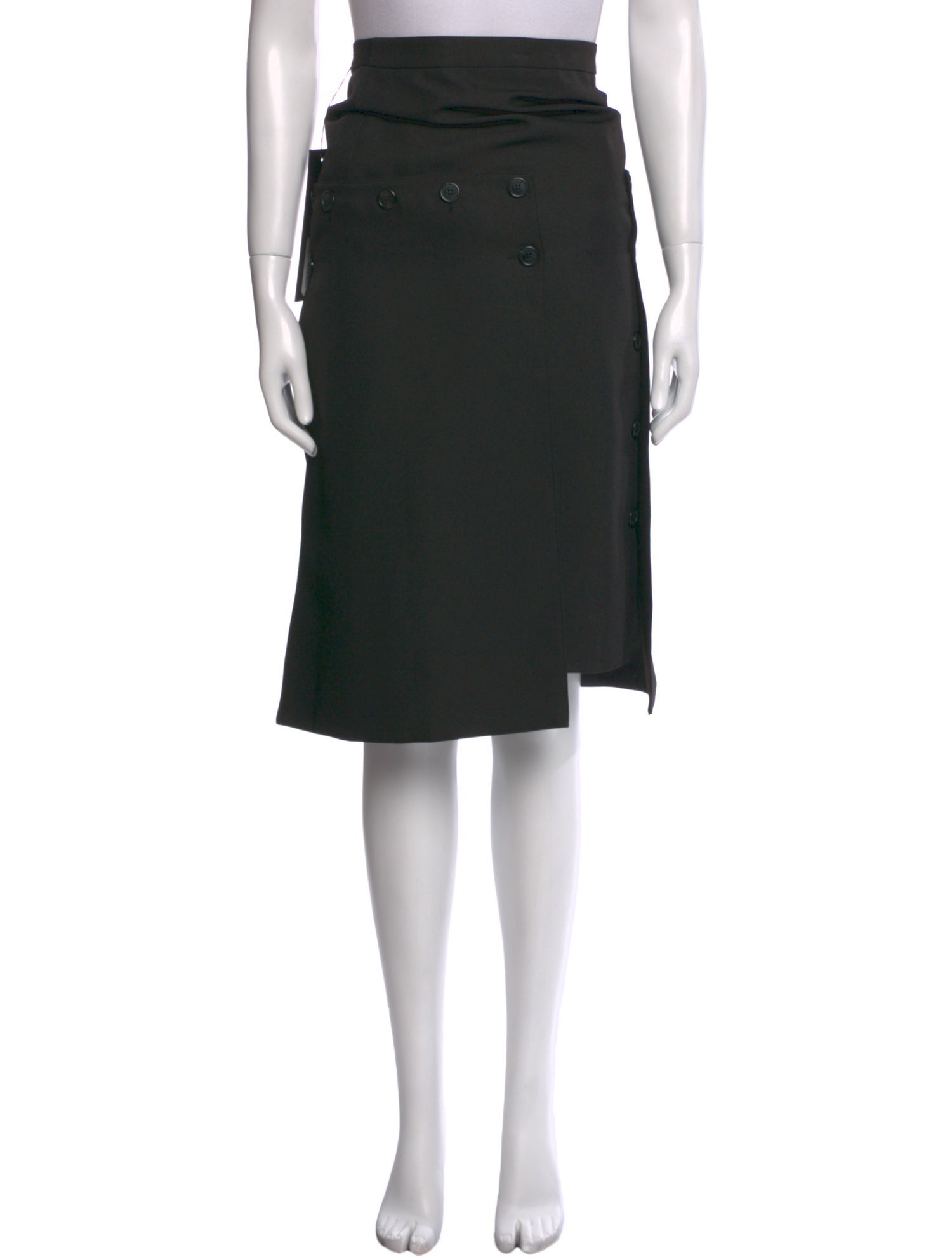 Rokh Mesh Accents Knee-Length Skirt