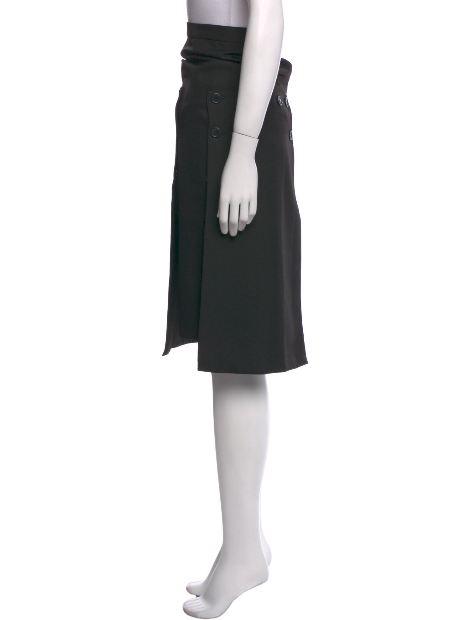 Rokh Mesh Accents Knee-Length Skirt