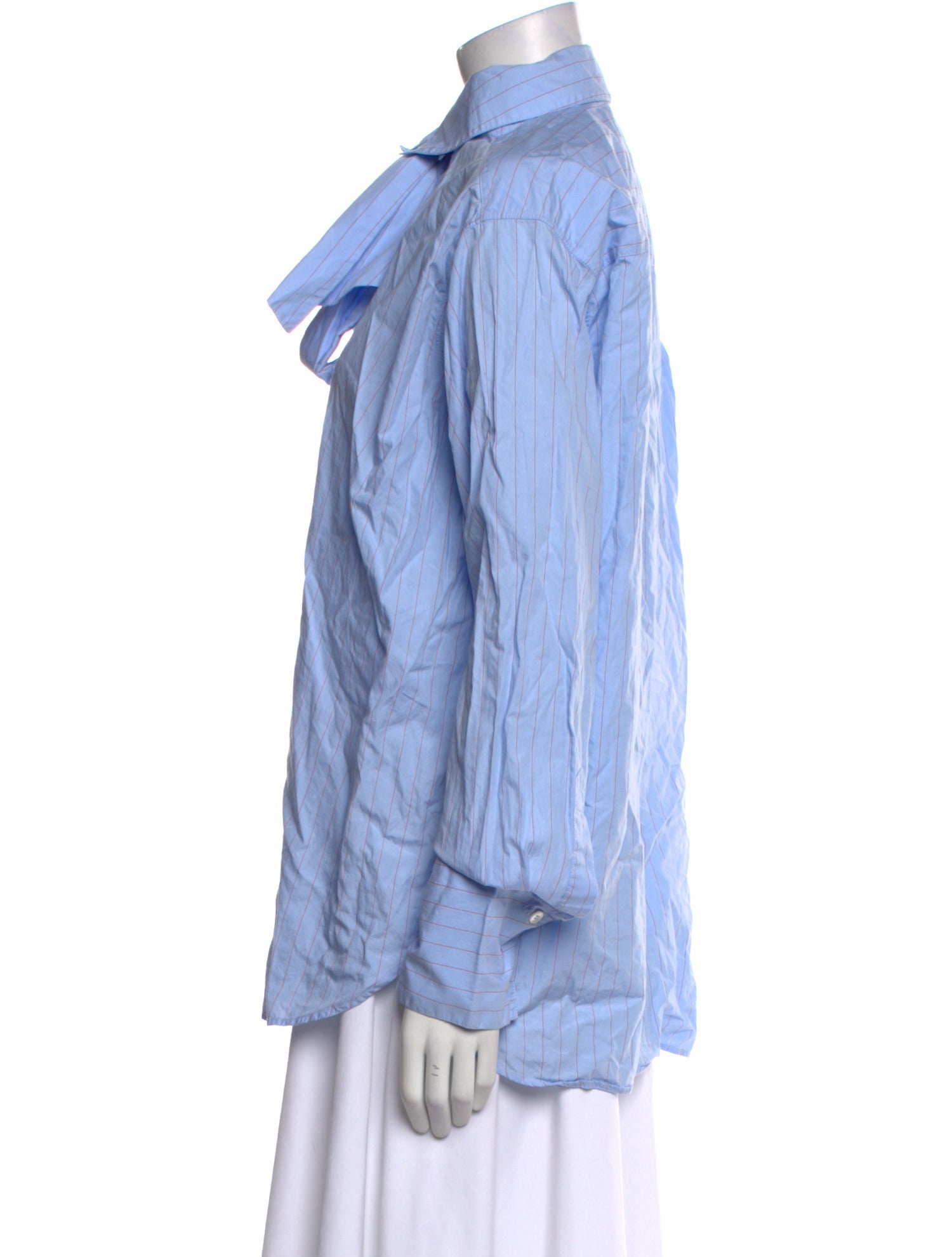 Rokh Mock Neck Long Sleeve Button-Up Top