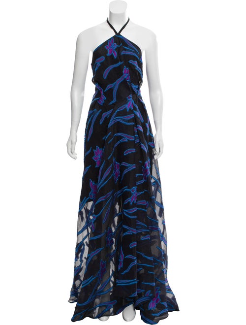 Roland Mouret Fil Coupe Maxi Dress w/ Tags Black