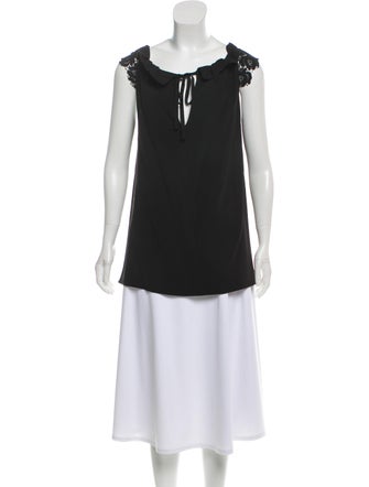 Roland Mouret Sleeveless Split Neck Top