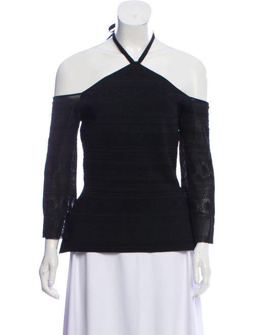Roland Mouret Halter Short Sleeve Top Black