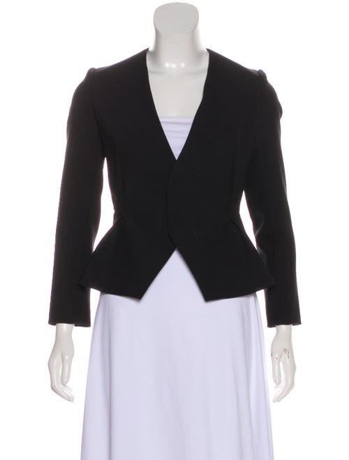 Roland Mouret Woven Collarless Blazer Black