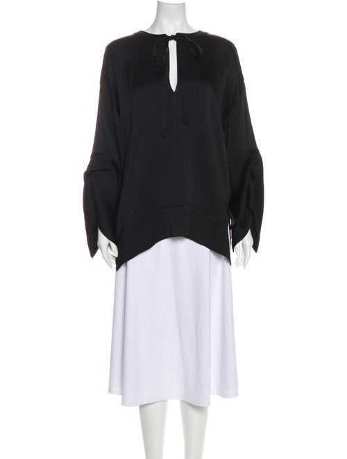 Roland Mouret Long Sleeve Silk Blouse w/ Tags Blac