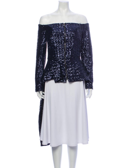 Roland Mouret Off-The-Shoulder Long Sleeve Blouse