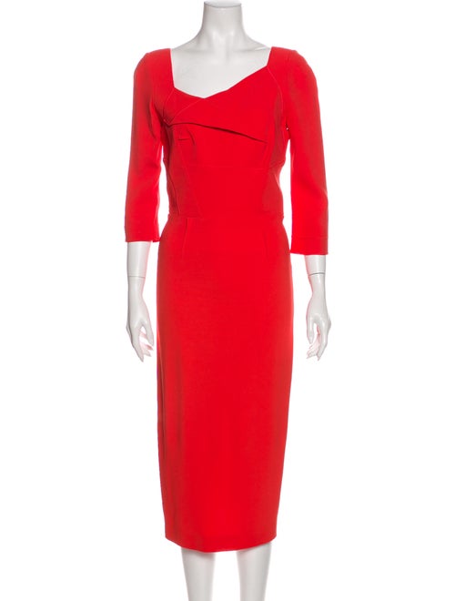 Roland Mouret Asymmetrical Midi Length Dress Pink