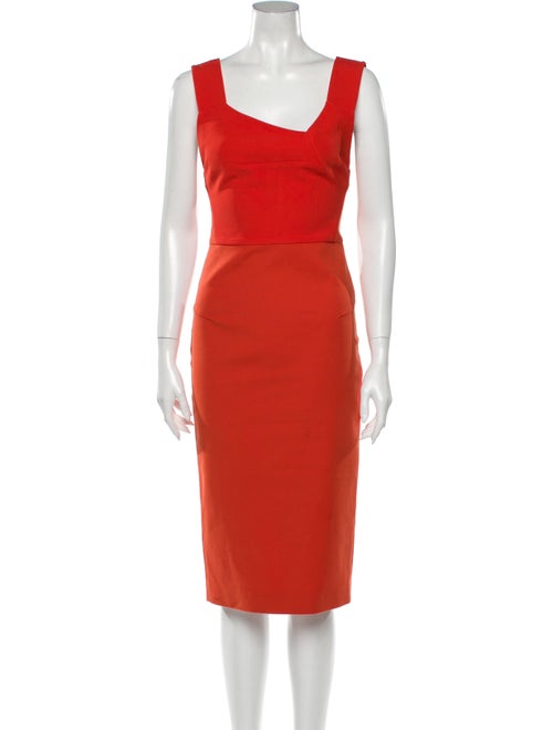 Roland Mouret Asymmetrical Knee-Length Dress Red