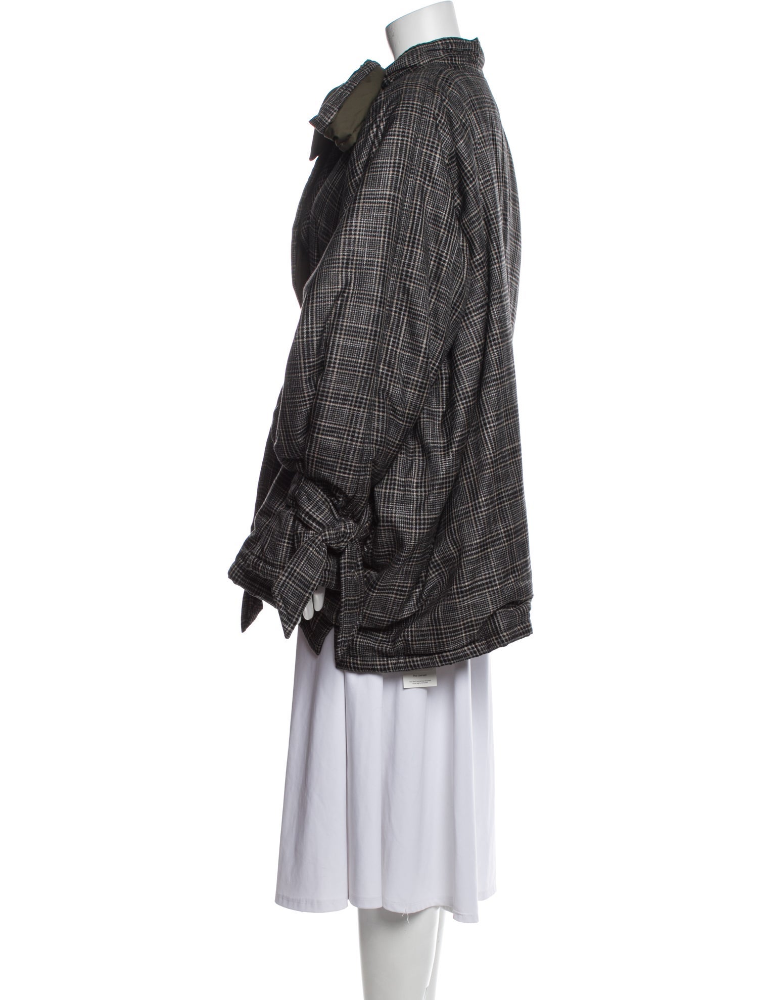 Roland Mouret Bamboo Plaid Print Coat