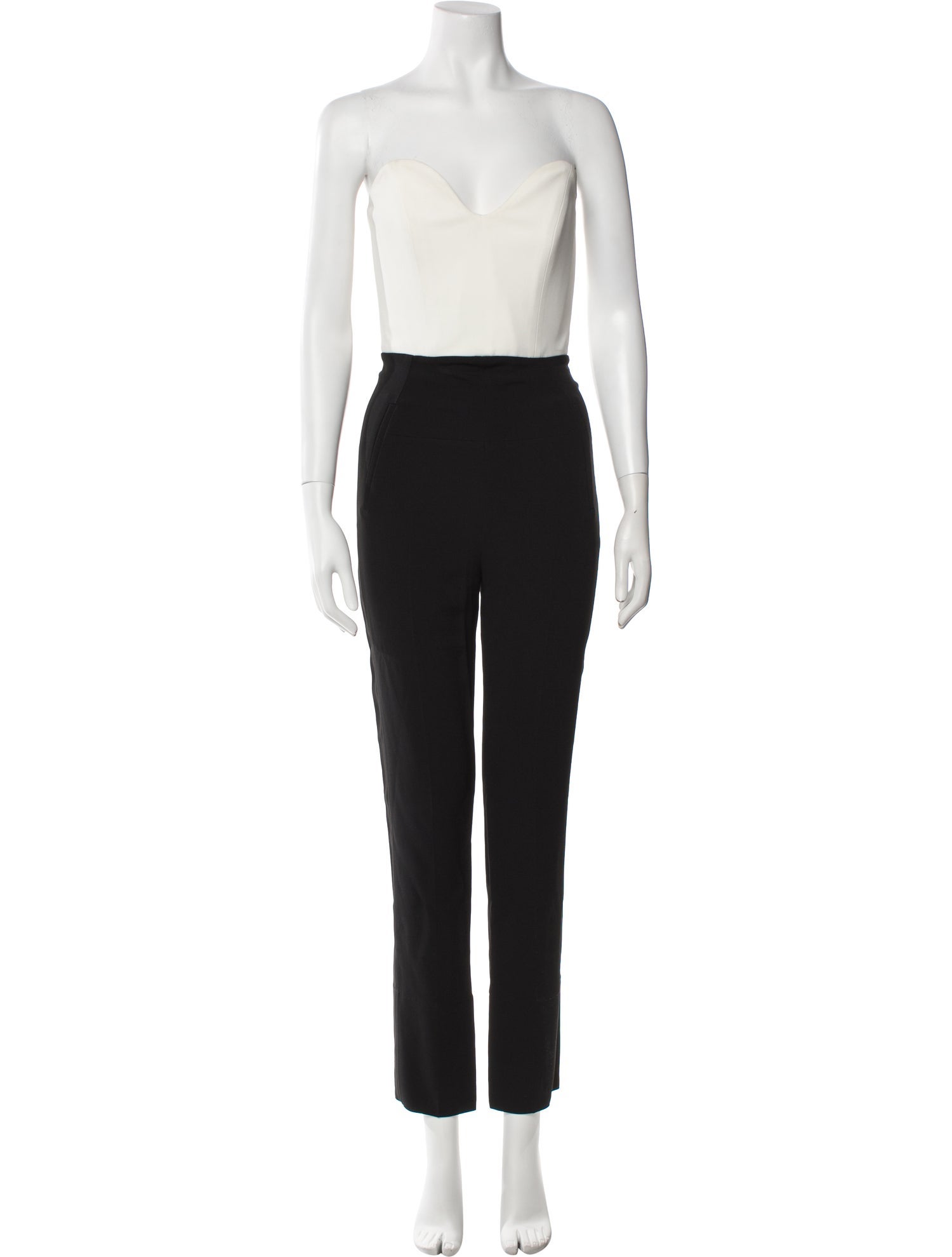 Roland Mouret Colorblock Pattern Strapless Jumpsuit