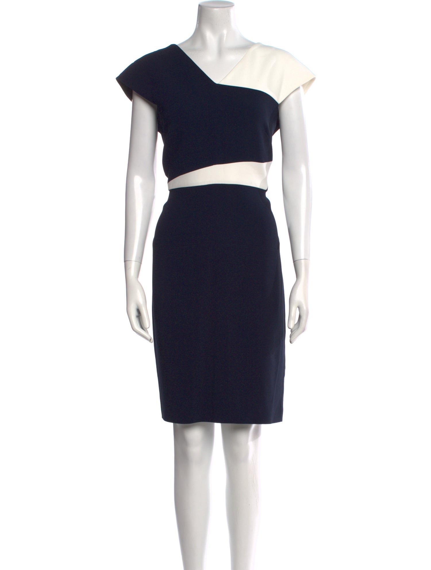 Roland Mouret Colorblock Pattern Knee-Length Dress