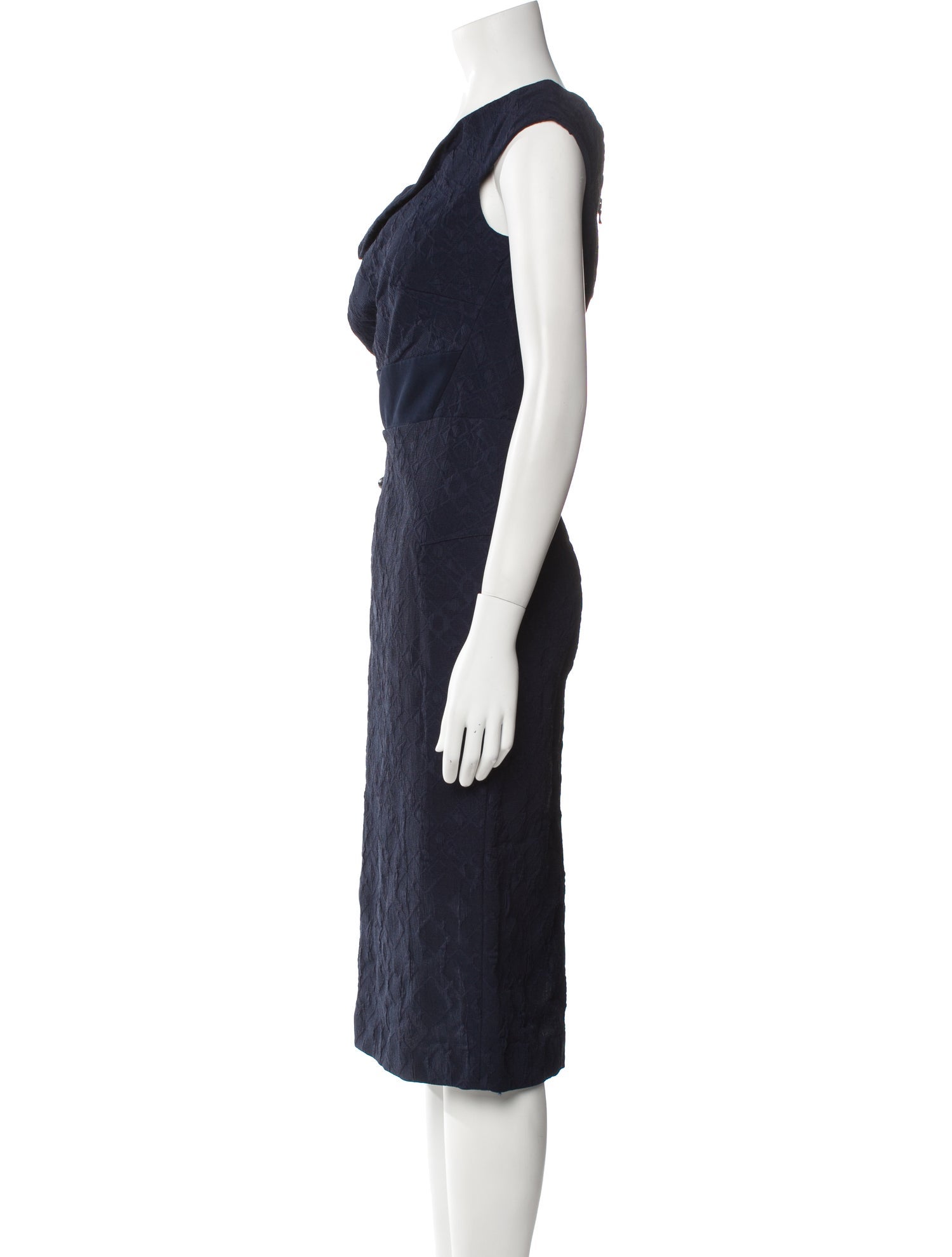 Roland Mouret Cowl Neck Midi Length Dress
