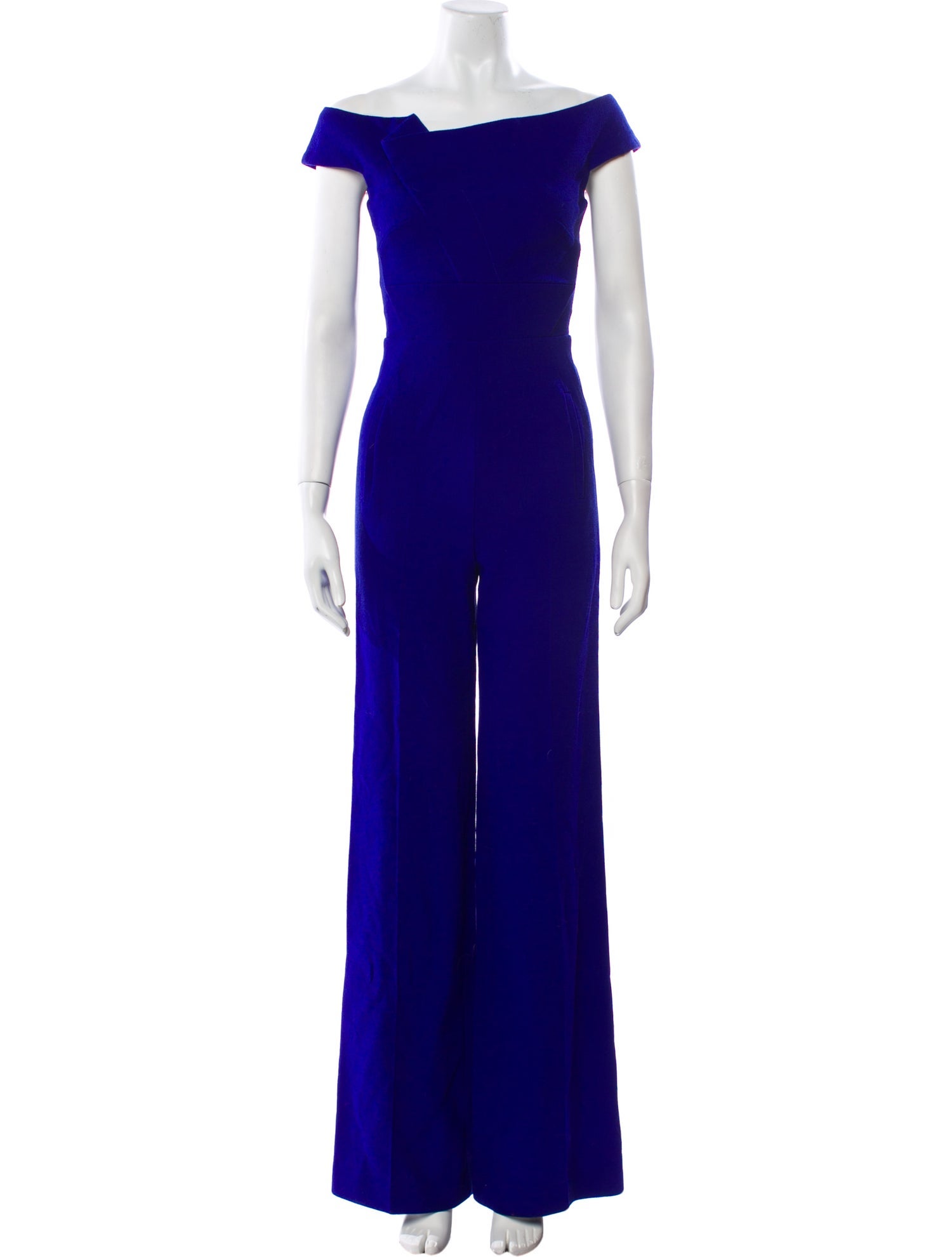 Roland Mouret Wool Off-The-Shoulder Jumpsuit