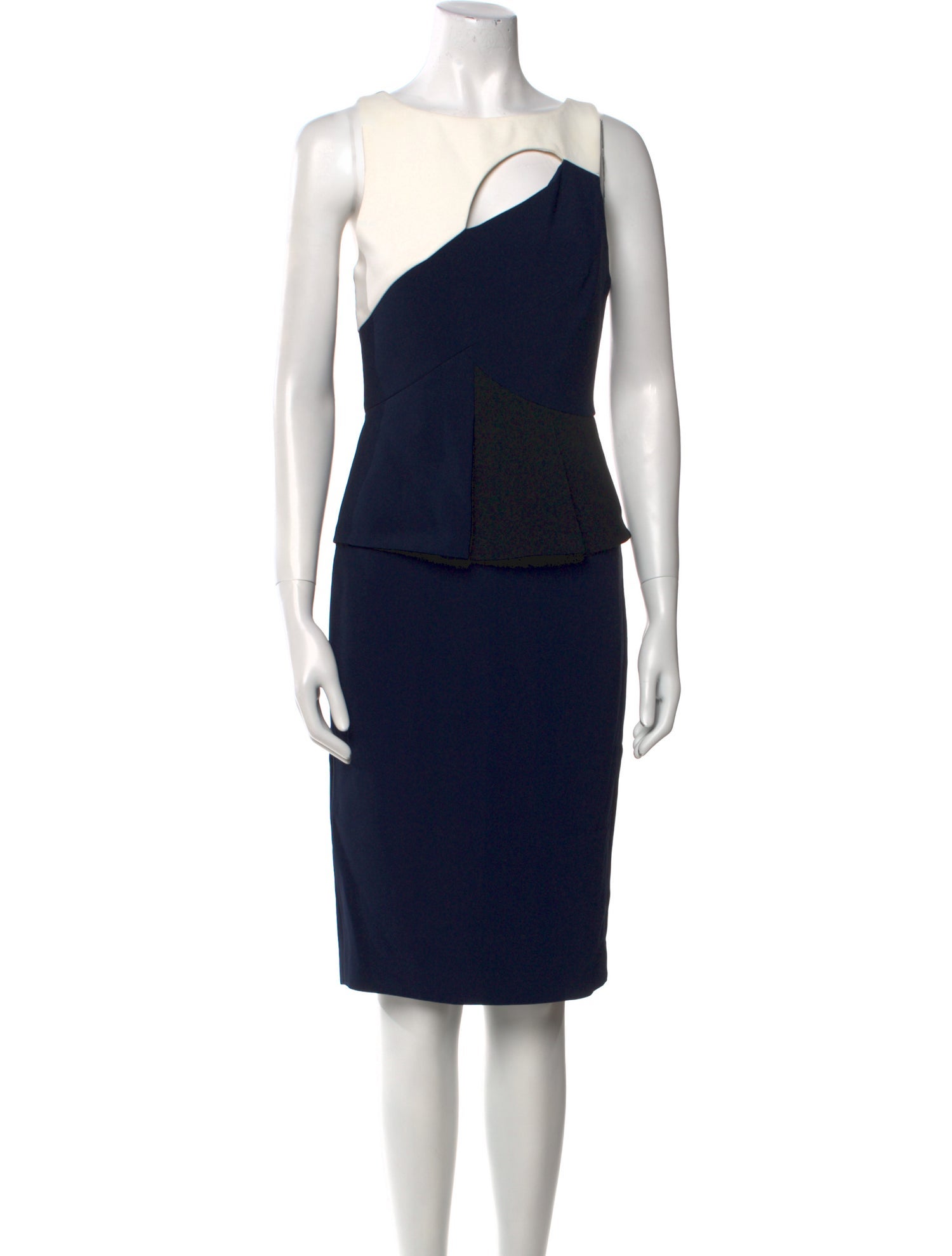 Roland Mouret Colorblock Pattern Knee-Length Dress