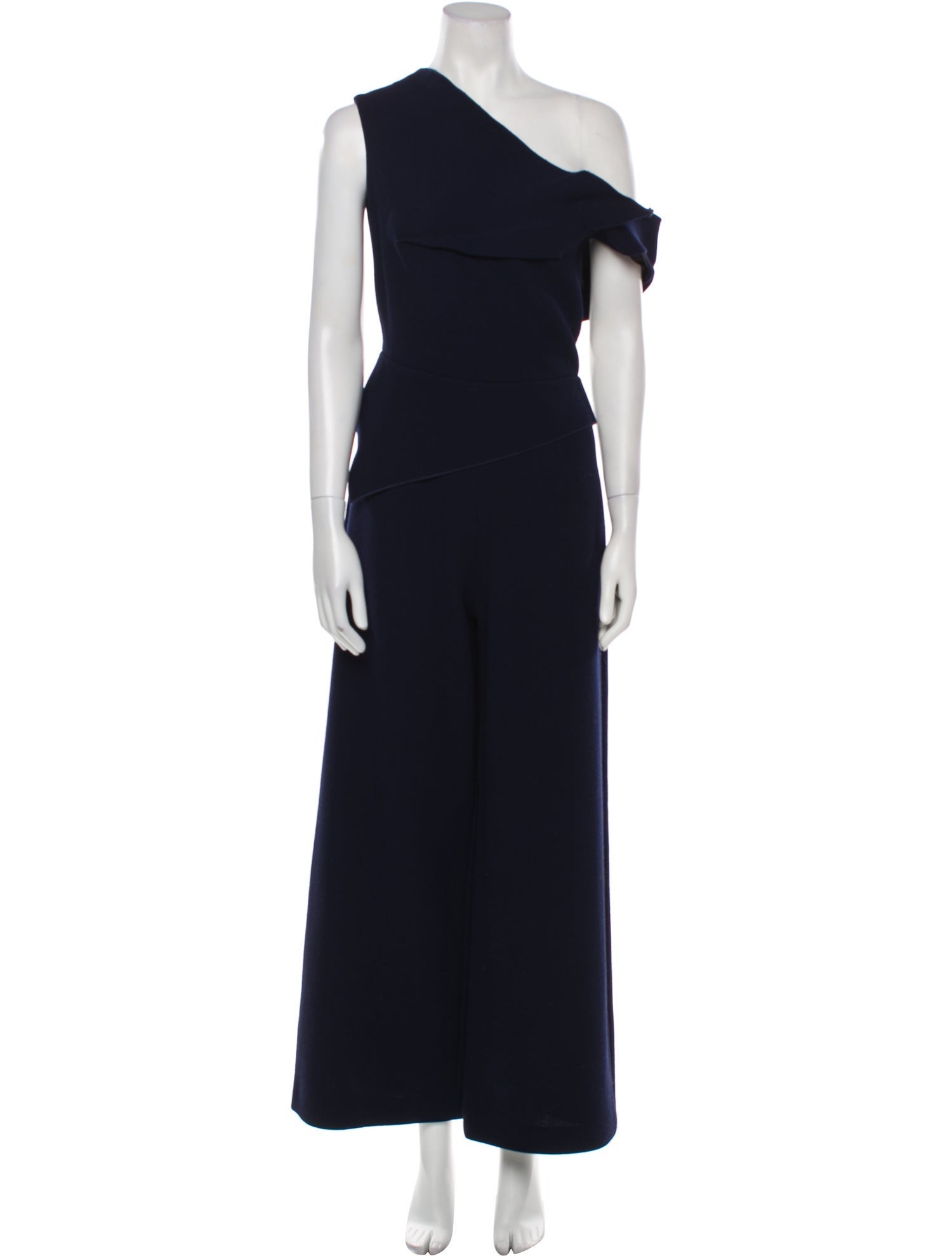 Roland Mouret Wool One-Shoulder Jumpsuit