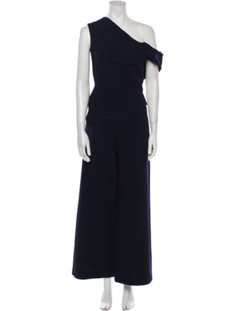 Roland Mouret Wool One-Shoulder Jumpsuit