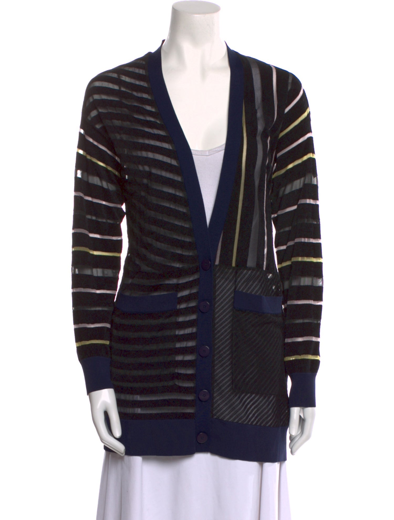 Roland Mouret Striped V-Neck Sweater