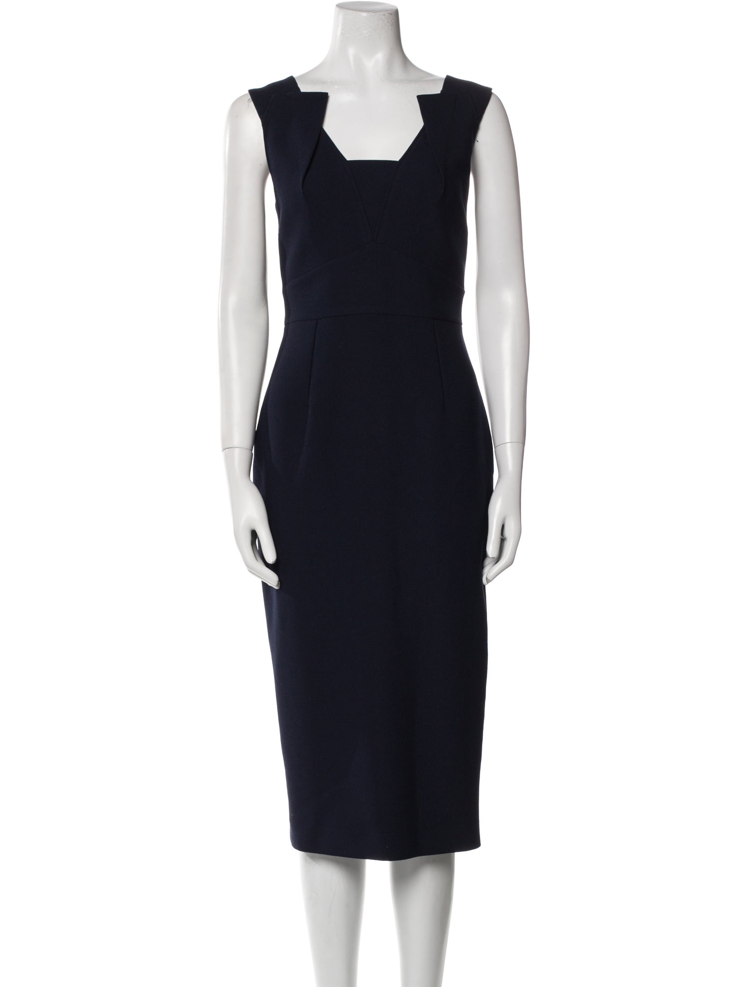 Roland Mouret Square Neckline Midi Length Dress