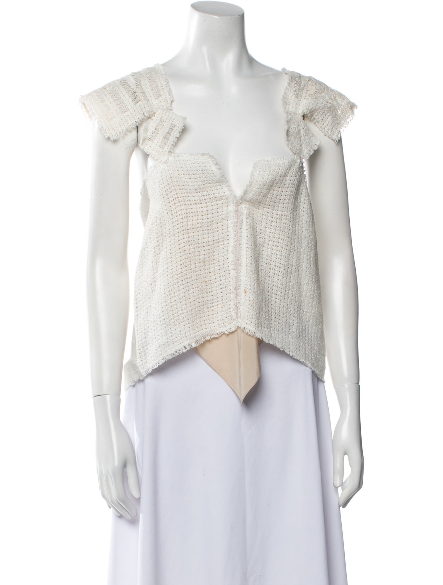 Roland Mouret Linen V-Neck Sweater