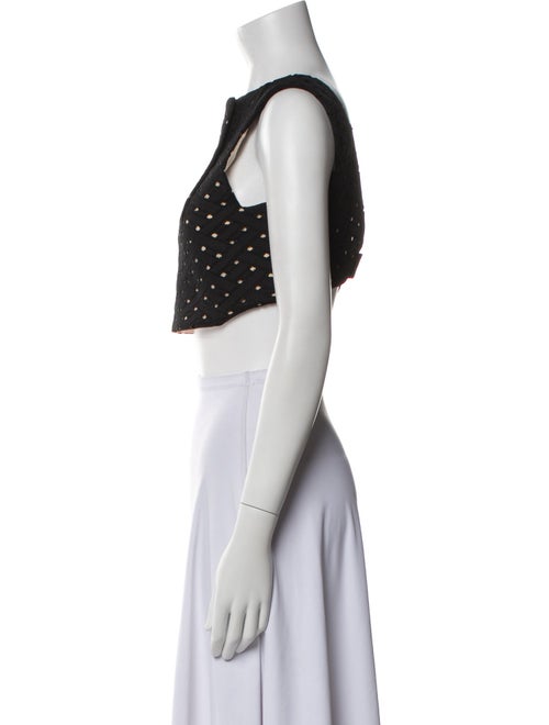 Roland Mouret Polka Dot Print Scoop Neck Crop Top