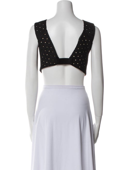 Roland Mouret Polka Dot Print Scoop Neck Crop Top