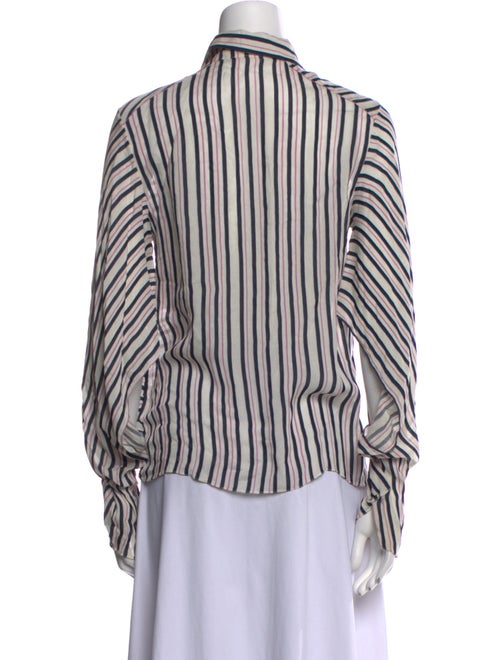 Roland Mouret Striped Long Sleeve Button-Up Top