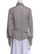 Roland Mouret Striped Long Sleeve Button-Up Top