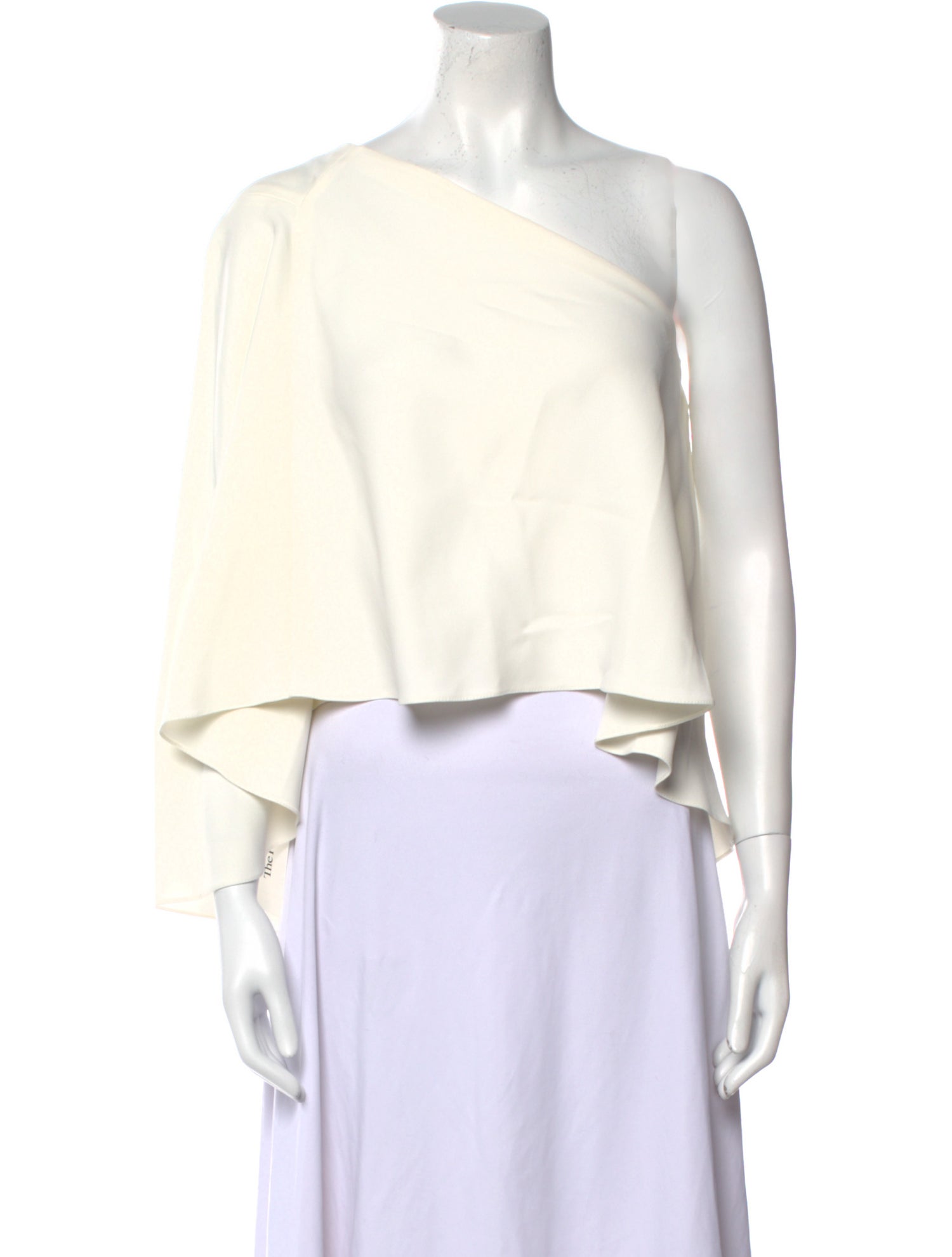 Roland Mouret One-Shoulder Three-Quarter Sleeve Crop Top