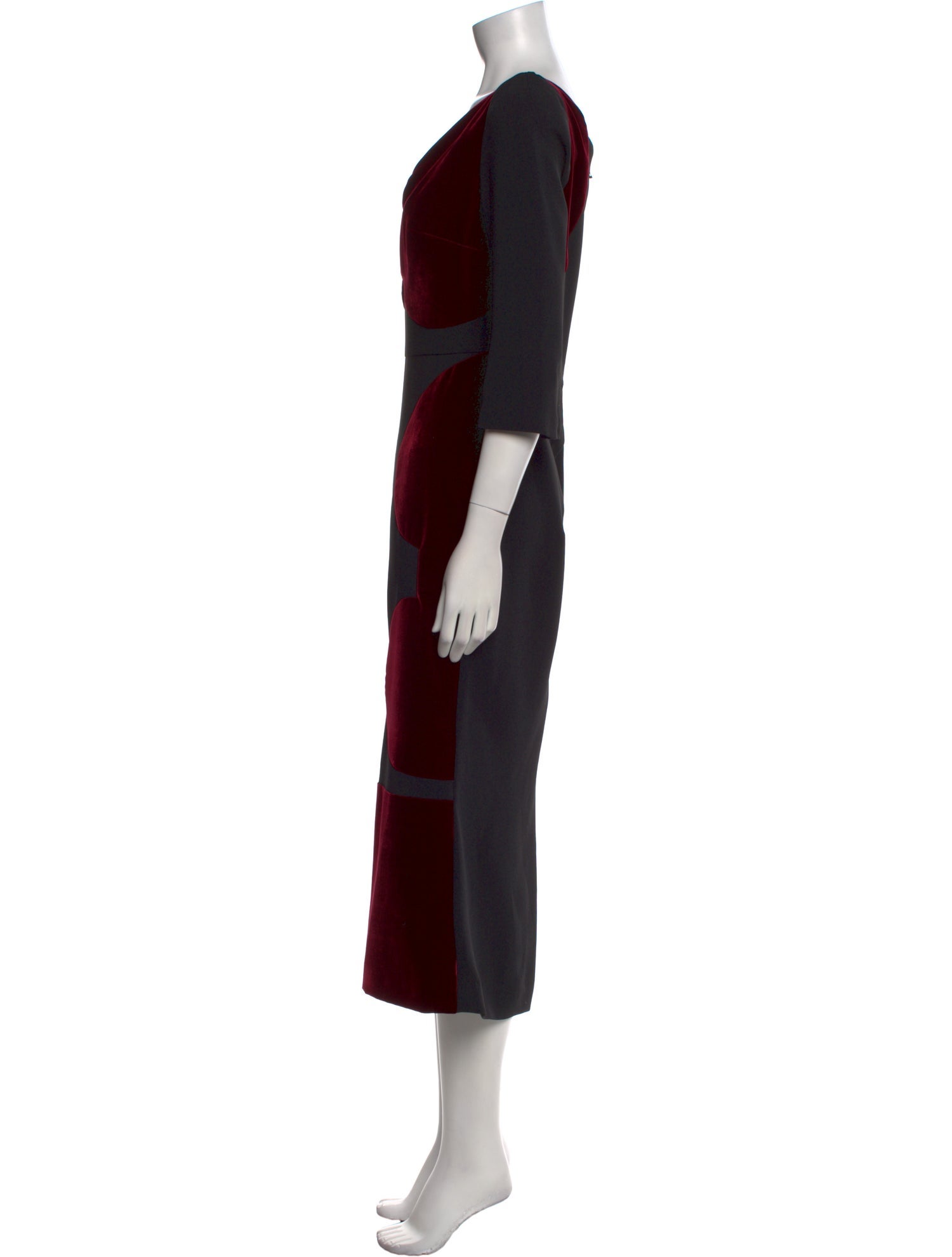 Roland Mouret Colorblock Pattern Long Dress