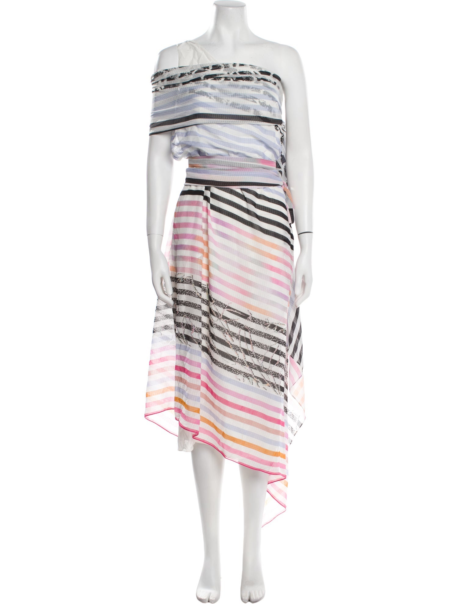 Roland Mouret Striped Midi Length Dress w/ Tags