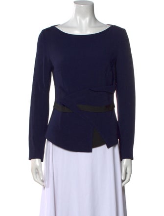 Roland Mouret Scoop Neck Long Sleeve Top
