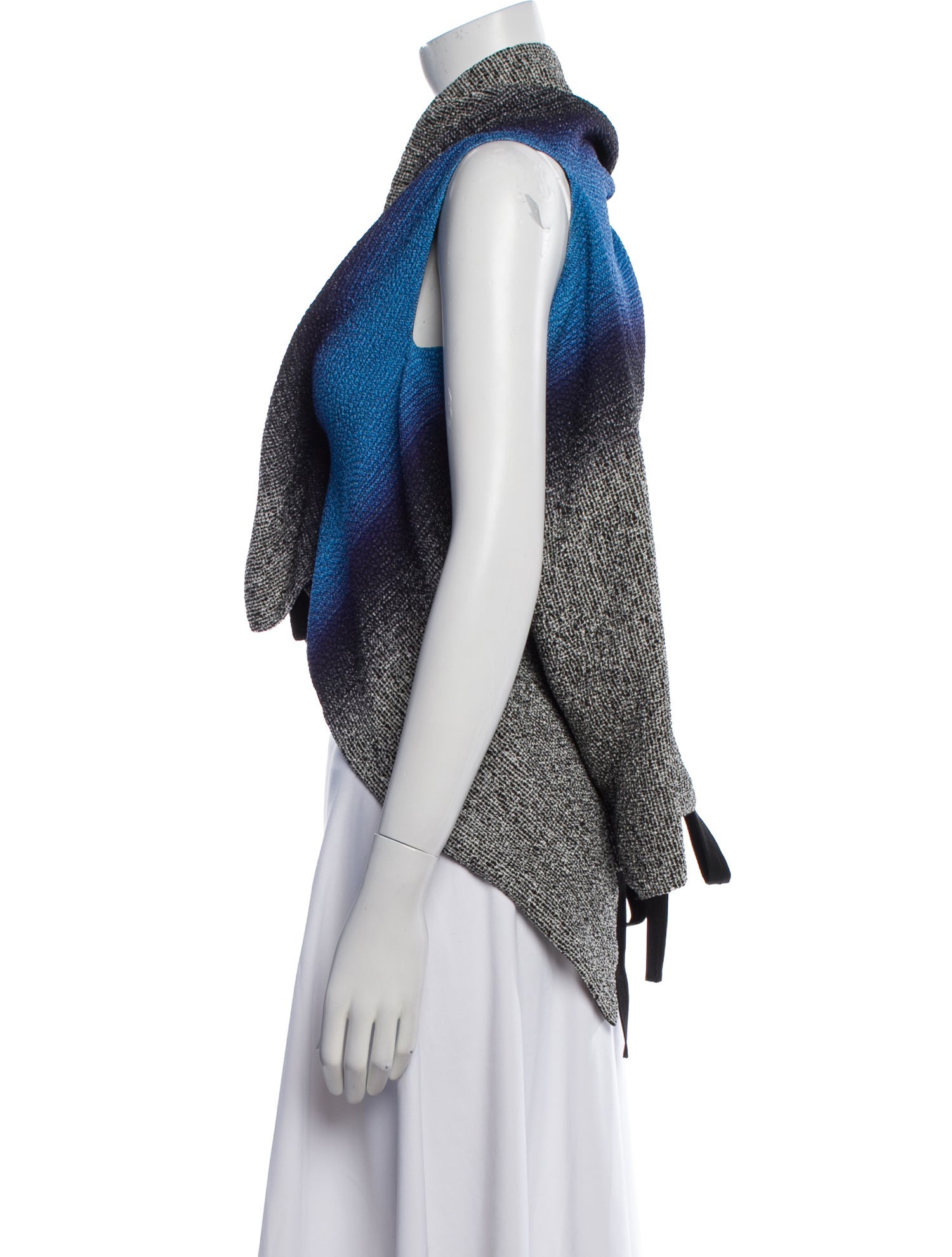 Roland Mouret Printed V-Neck Crop Top