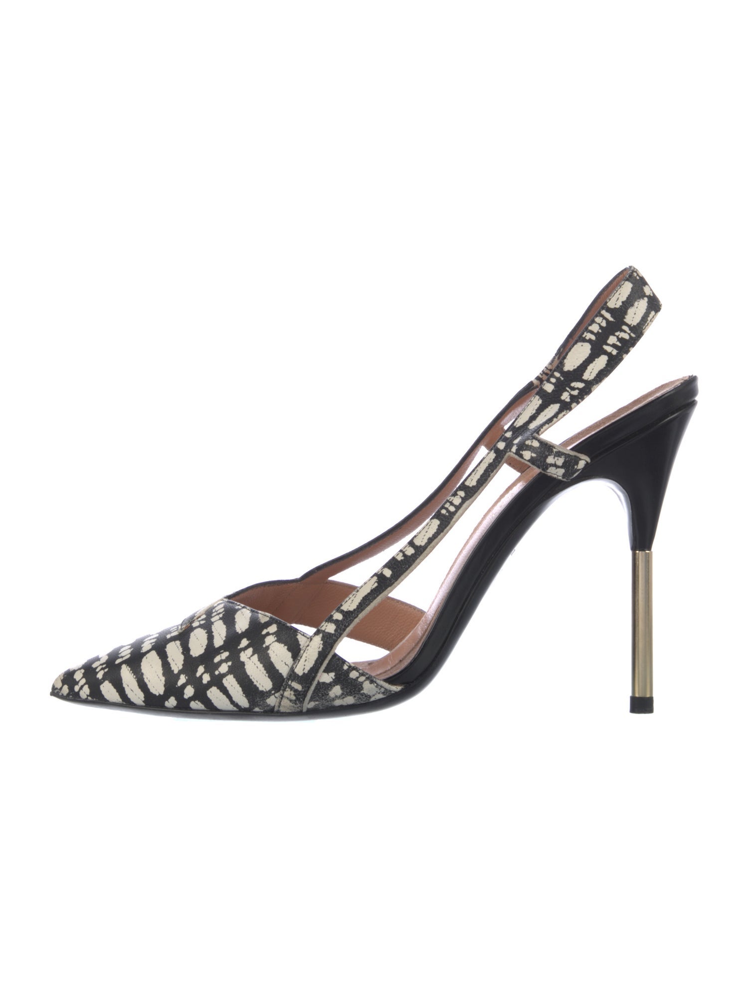 Roland Mouret Leather Printed Slingback Pumps
