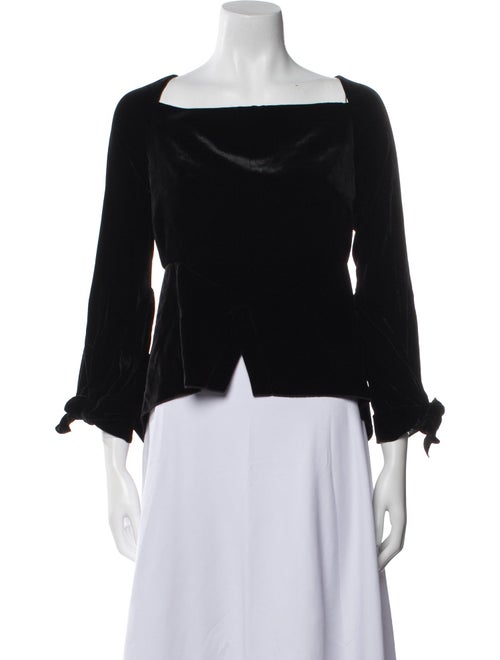 Roland Mouret Velvet Off-The-Shoulder Crop Top