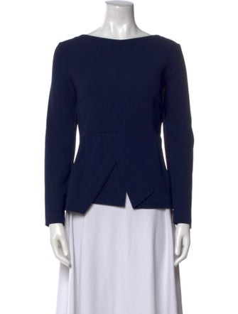 Roland Mouret Bateau Neckline Long Sleeve Top