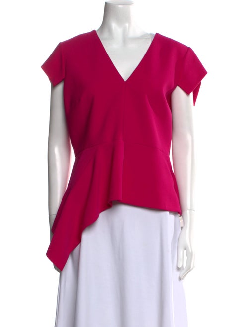 Roland Mouret V-Neck Short Sleeve Blouse