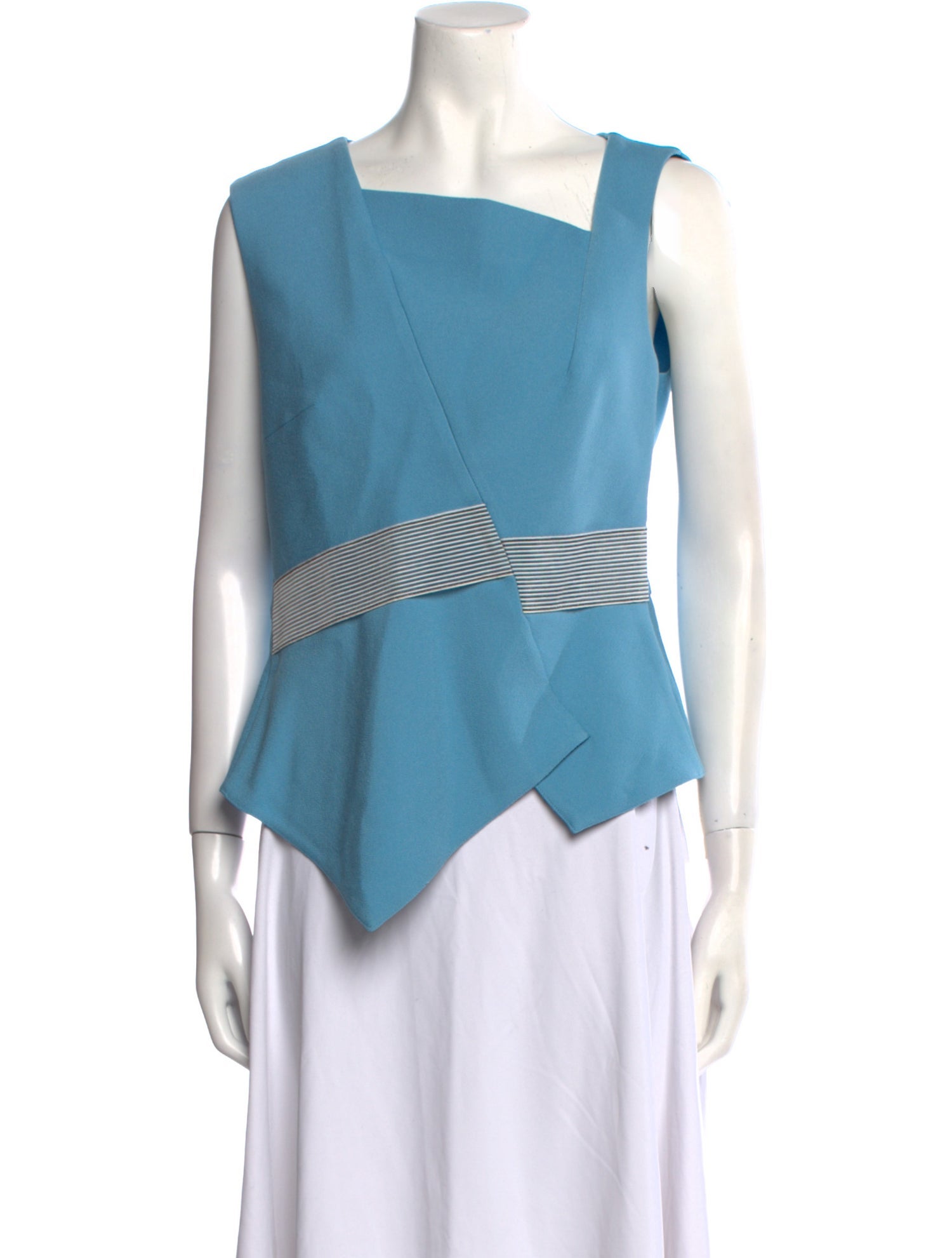 Roland Mouret Colorblock Pattern Square Neckline Top