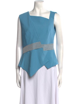 Roland Mouret Colorblock Pattern Square Neckline Top