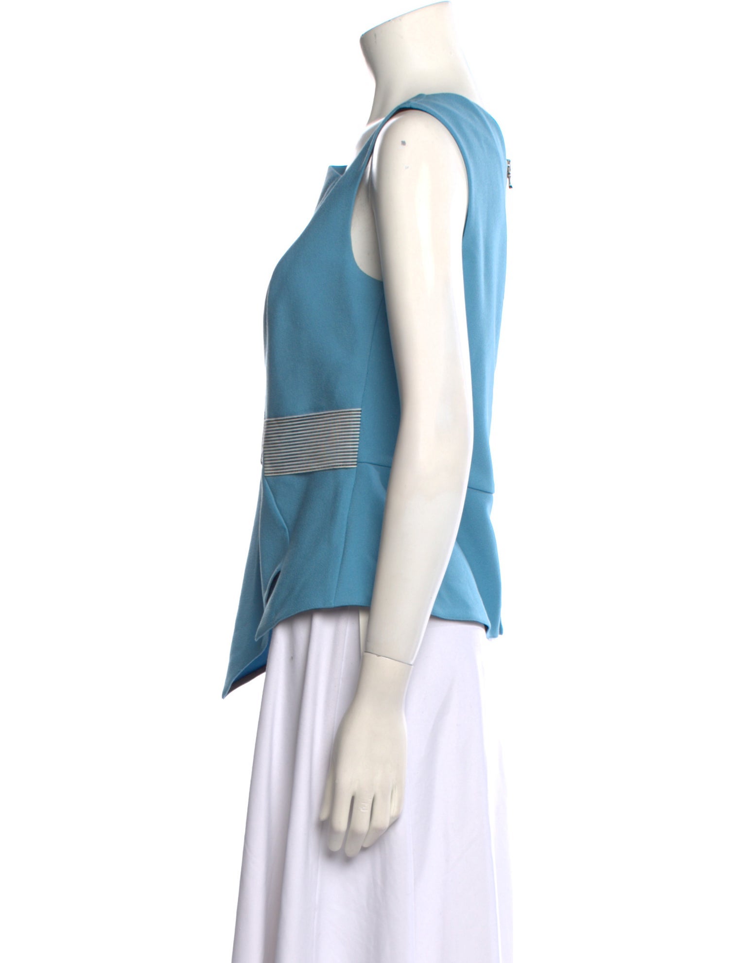 Roland Mouret Colorblock Pattern Square Neckline Top