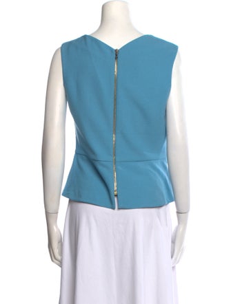 Roland Mouret Colorblock Pattern Square Neckline Top