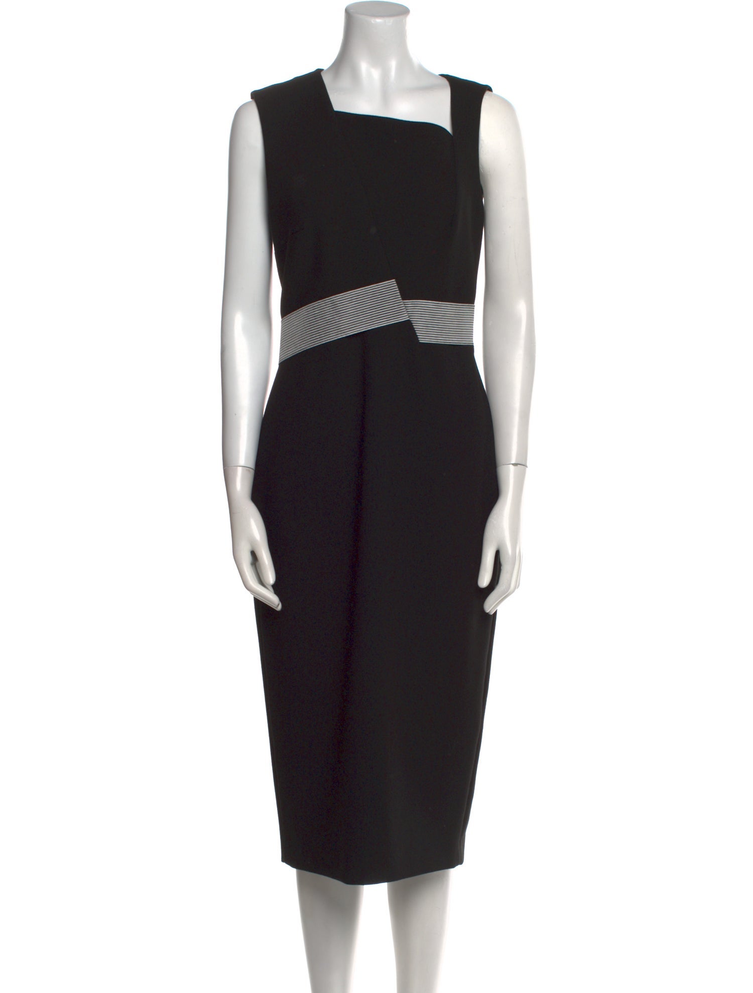 Roland Mouret Colorblock Pattern Midi Length Dress