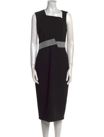Roland Mouret Colorblock Pattern Midi Length Dress