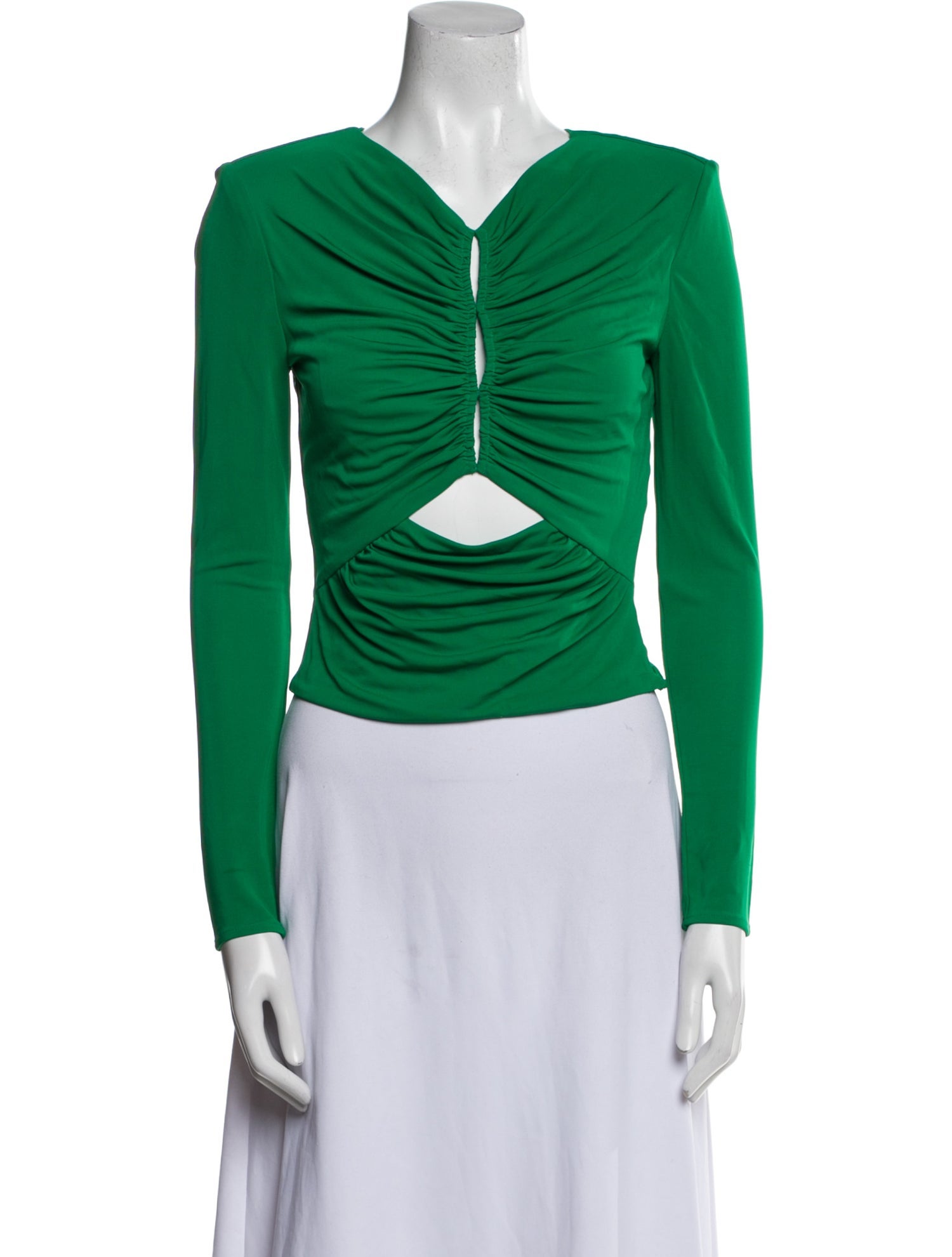 Roland Mouret Cowl Neck Long Sleeve Crop Top