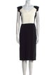 Roland Mouret Colorblock Pattern Midi Length Dress