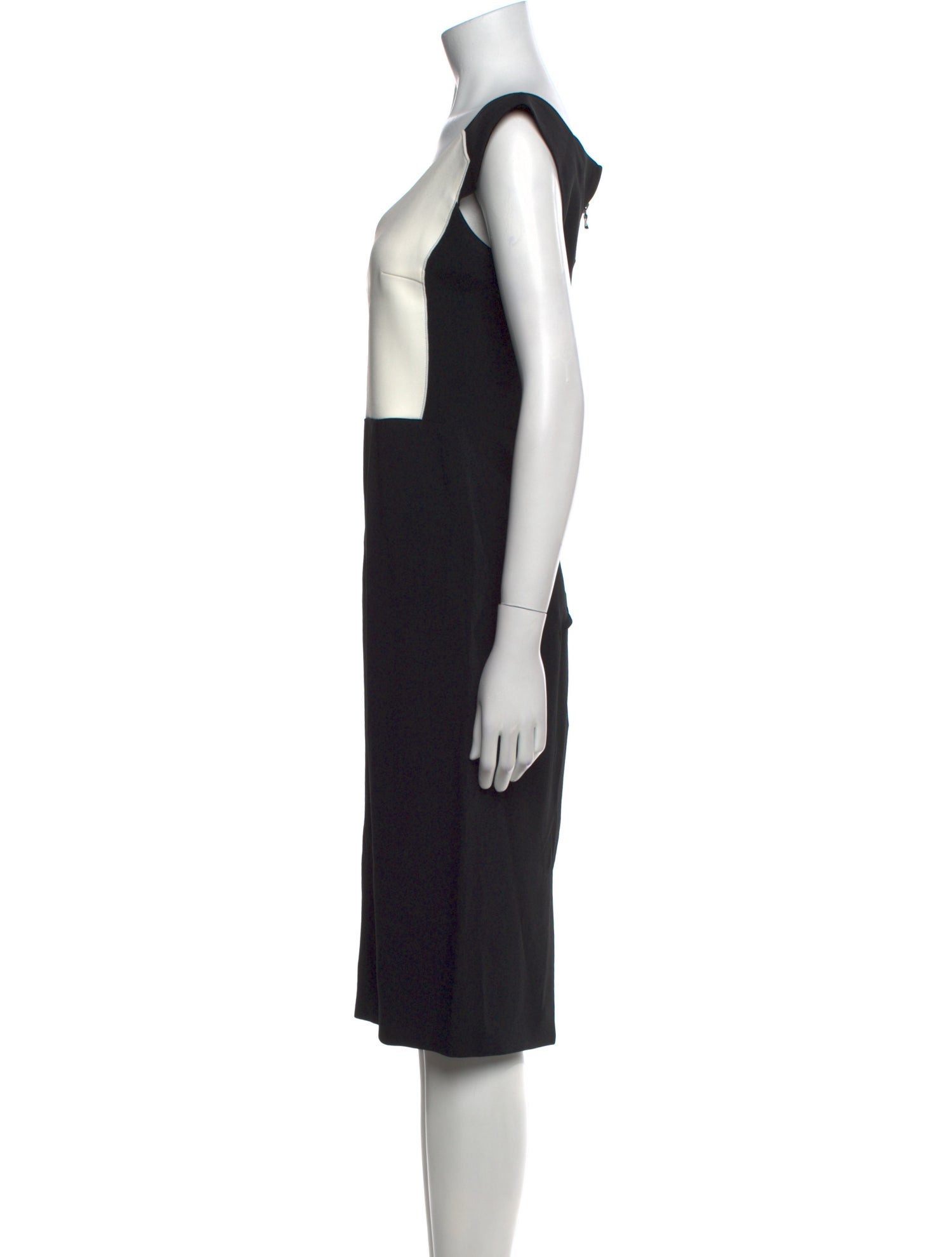 Roland Mouret Colorblock Pattern Midi Length Dress