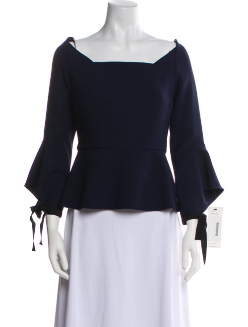 Roland Mouret Square Neckline Three-Quarter Sleeve Blouse