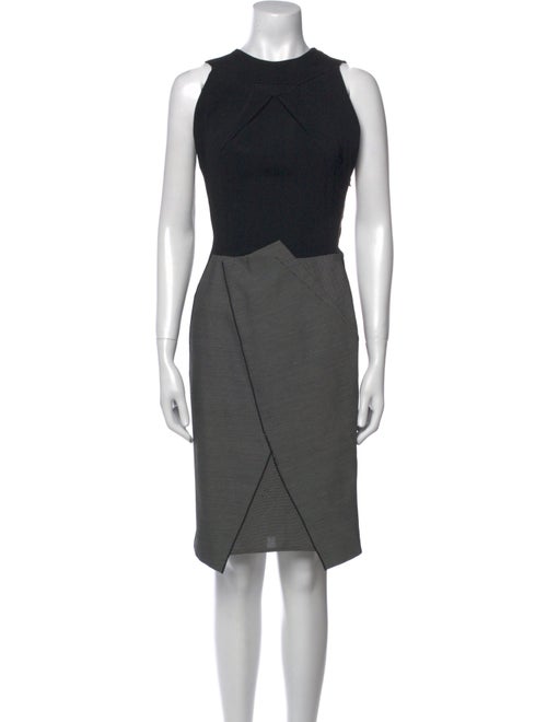 Roland Mouret Colorblock Pattern Midi Length Dress