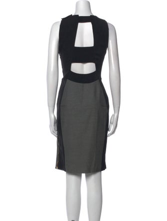 Roland Mouret Colorblock Pattern Midi Length Dress