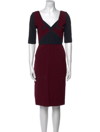 Roland Mouret V-Neck Midi Length Dress