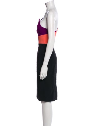 Roland Mouret Colorblock Pattern Knee-Length Dress